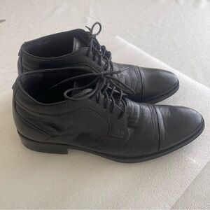 Men's Butter Soft Leather Kenneth Cole Black Cap Toe Dress Shoes